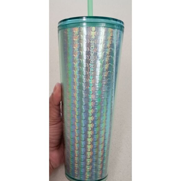 NWT Starbucks 24oz Green Cold Cup Tumbler Acrylic Reusable Drinkware New - Picture 1 of 8
